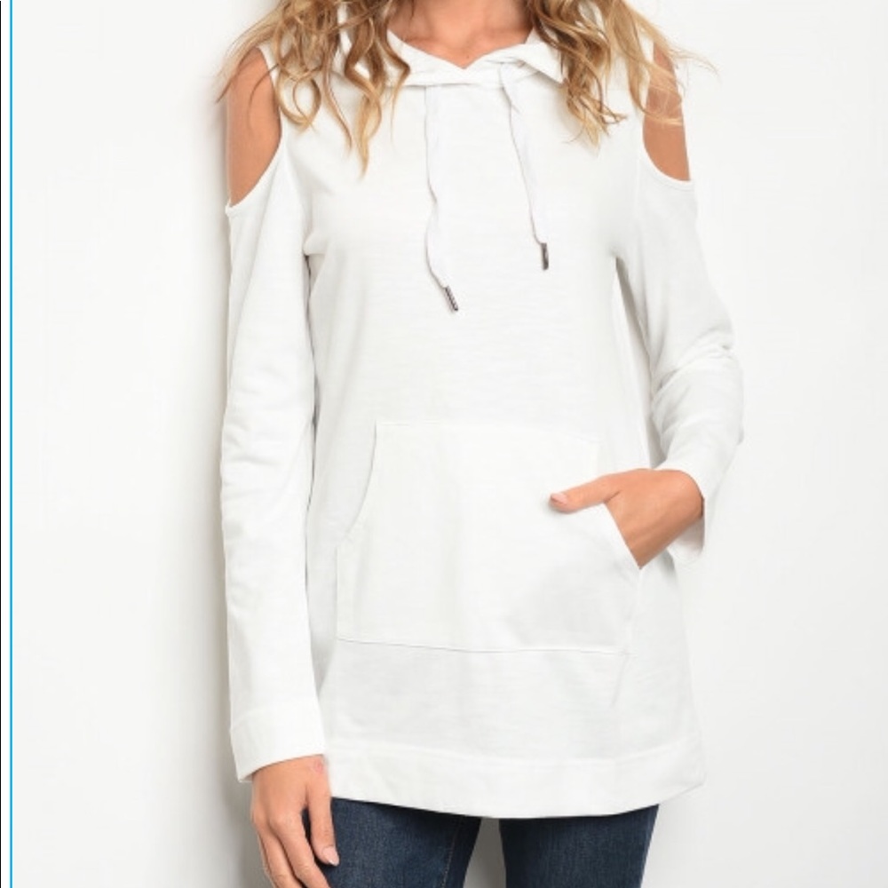 🎉1 SMALL🎉Open Shoulder Hooded Top - Picture 6 of 7
